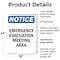Signmission Emergency Evacuation Meeting Area, 18 in W x Rectangle, Plastic OS-2PACK-NS-P-1824-V-11790 - alternate 5